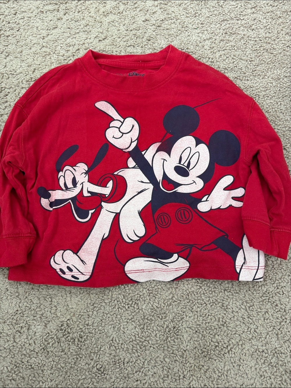GAP Red Mickey & Pluto Long Sleeve Tee